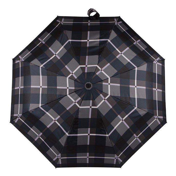 totes X-TRA STRONG Auto Open/Close Wood Crook Handle Print Umbrella (3 Section) Extra Image 1
